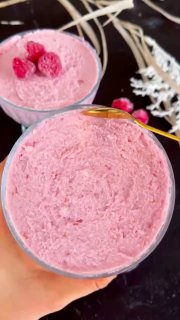 Здоровий десерт ⠀ Молоко, 200 мл желатин, 20 гр, розсипаний сир, 350 г заморожені …